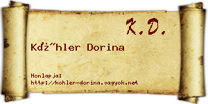 Köhler Dorina névjegykártya