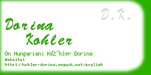 dorina kohler business card